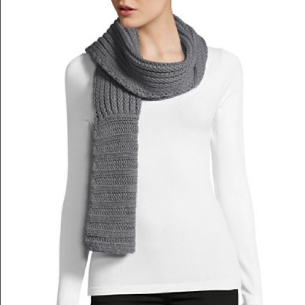 Lauren Ralph Lauren Chunky Garter Stitch Scarf-GREY